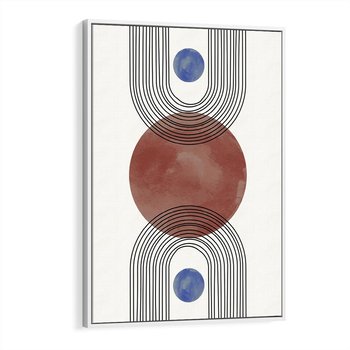 Obraz w ramie 80x120 - Księga Impulsów - nowoczesny plakat, styl midcentury - rama biała