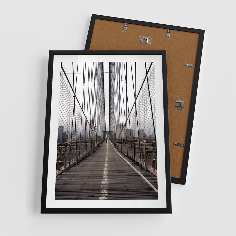 Plakat w ramie 50x70 - Nowoczesna Linia - most, nowoczesna - rama czarna
