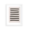 Plakat w ramie 30x40 - Strukturalna Rewolucja Form - minimalizm, czarne pasy - rama biała