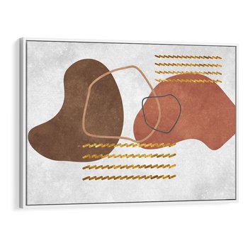 Obraz w ramie 120x80 - Odbicie światła serca - abstrakcyjne rozlane plamy, boho styl - rama biała