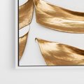 Obraz w ramie 50x70 - Siła Natury - złote, liście - rama biała