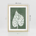 Plakat w ramie 30x40 - Migotliwe Wnętrze Zieleni - zielony plakat, roślinne motywy - rama drewno