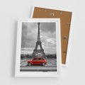 Plakat w ramie 50x70 - Paryż z wieżą Eiffla w tle - Paryż, Eiffla - rama biała