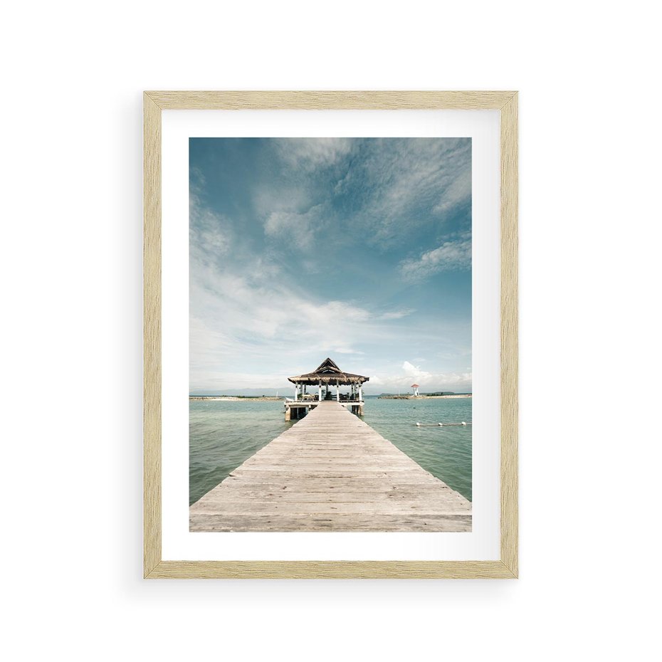 Plakat w ramie 30x40 - Magia Morza i Piękno Plaży - Hawaje, morze - rama drewno