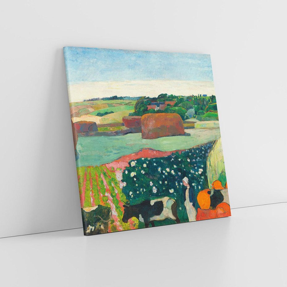 Obraz na płótnie 50x50 - Haystacks in Brittany 1890, Paul Gauguin - Reprodukcja - reprodukcja, obraz na płótnie