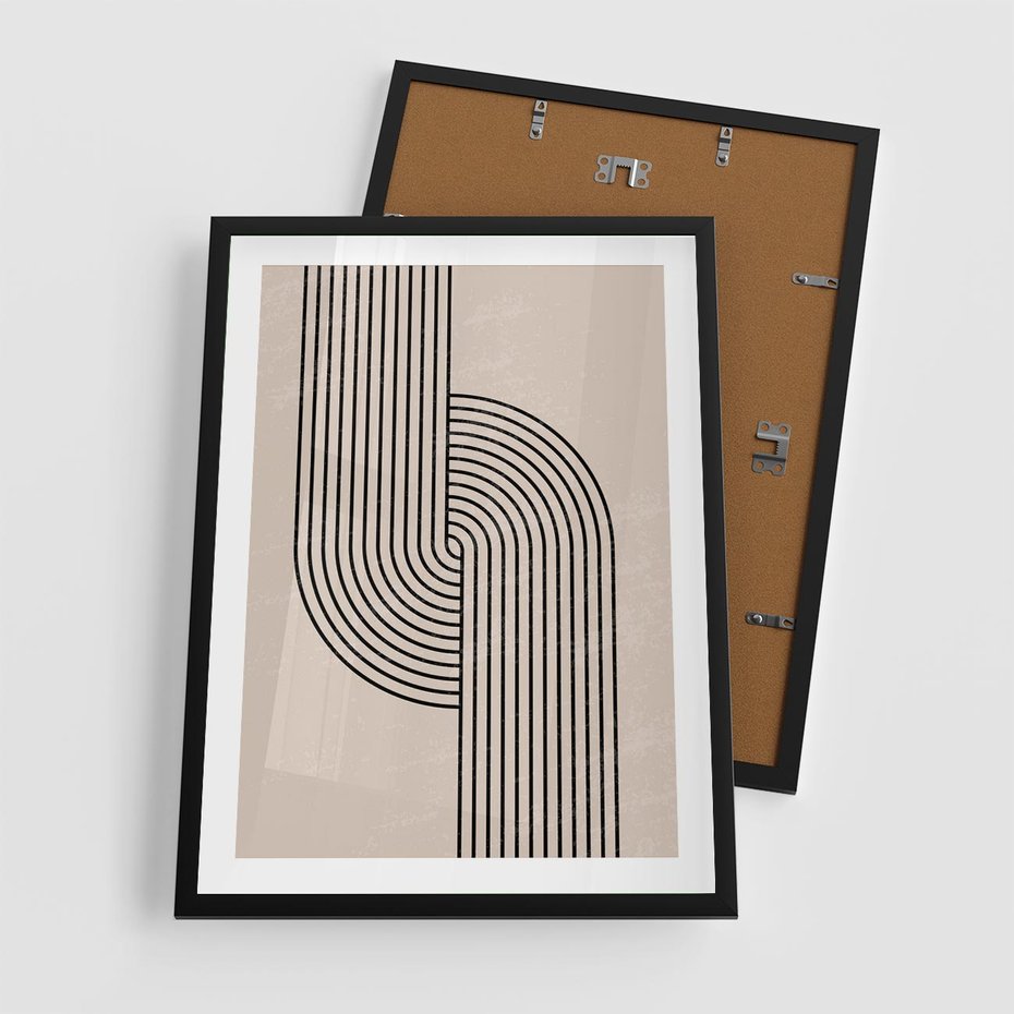 Plakat w ramie 50x70 - Puls Abstrakcji - abstrakcyjne linie, geometria - rama czarna