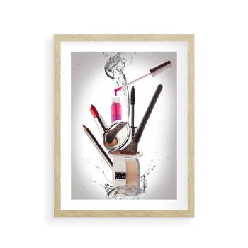 Plakat w ramie 30x40 - Moda, makijaż i relaks - moda, makijaż - rama drewno