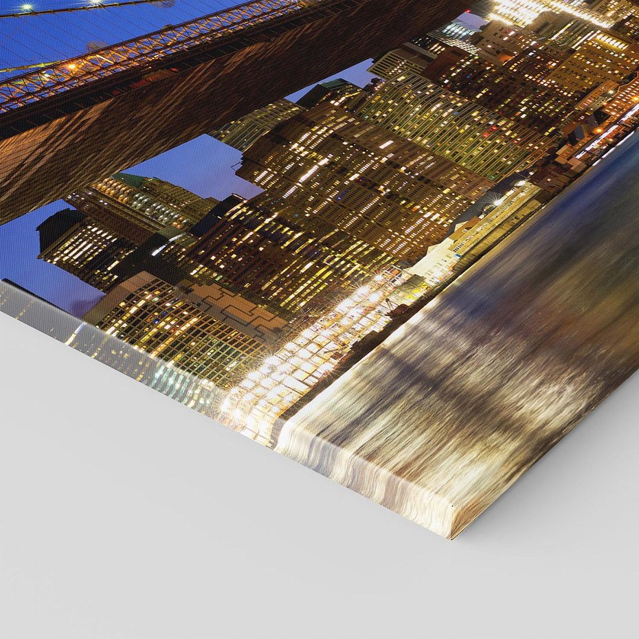 Obraz na płótnie 60x60 - Nowojorski most w świetle nocy - most, Nowy Jork