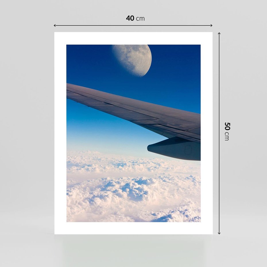 Plakat bez ramy 40x50 - Samolot ku Księżycowi - samolot, ksieżyc
