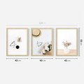 Zestaw obrazy w ramie 40x50 galeria - Kawa, kwiaty, boho, kapelusz - rama drewno