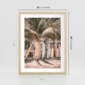 Plakat w ramie 30x40 - Surfingowy Raj - deski surfingowe, na plaży - rama drewno