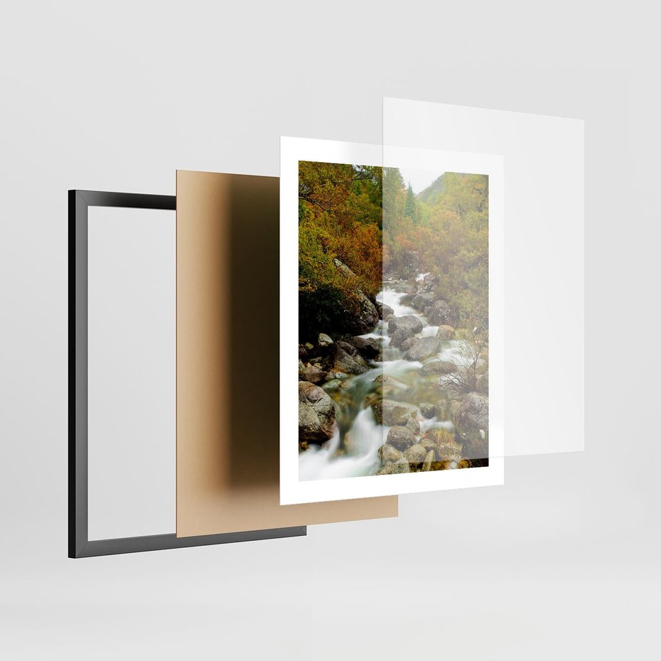 Plakat w ramie 40x50 - Śpiew Strumienia - strumień, górski - rama czarna