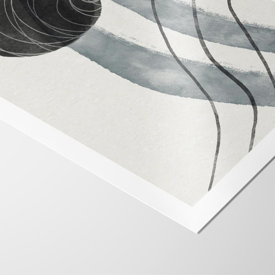 Plakat bez ramy 50x70 - Abstrakcyjne Kształty w Szarościach - abstrakcja, akwarelowe plamy