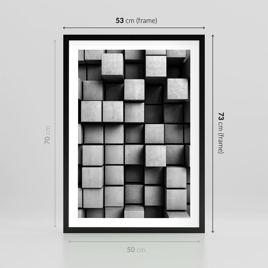 Plakat w ramie 50x70 - Geometryczne Elegancje - nowoczesny, geometryczny - rama czarna