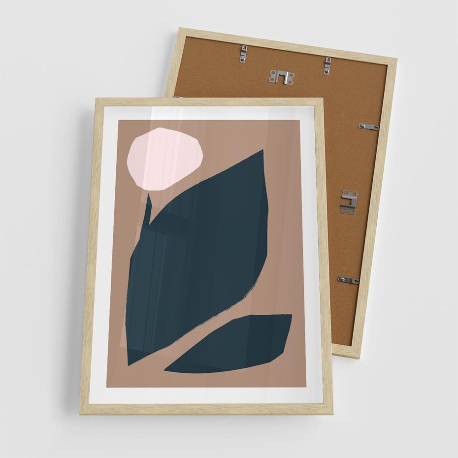 Plakat w ramie 50x70 - Rozkwitająca Wolność Boho - abstrakcyjny obraz, plakat - rama drewno