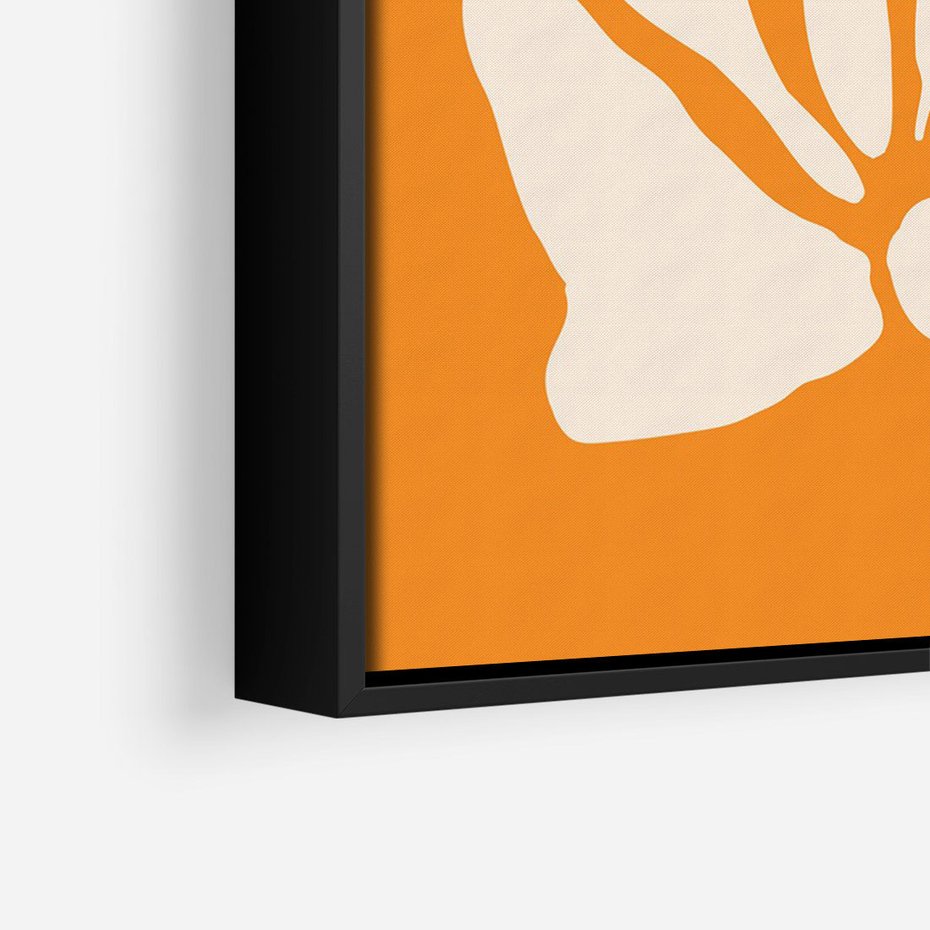 Obraz w ramie 70x100 - Wibracje Barw - abstrakcyjny boho plakat, pomarańczowe tło - rama czarna