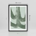 Plakat w ramie 50x70 - Nurtująca Kompozycja Zieleni - abstrakcyjne delikatne zielone linie, podobne do gałęzi kwiatów - rama czarna