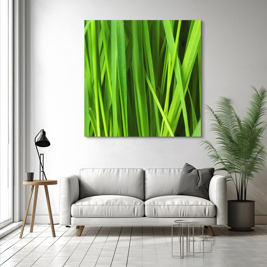 Obraz na płótnie 40x40 - Trawa w abstrakcji: natura przekształcona - trawa, abstrakcja
