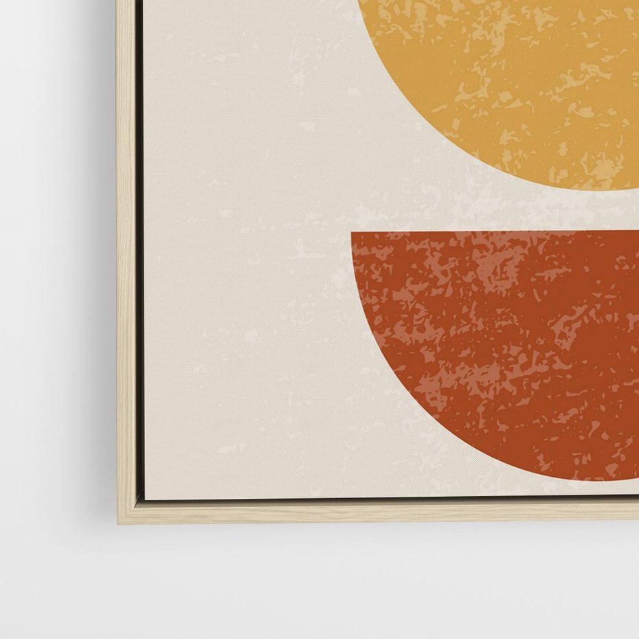 Obraz w ramie 80x80 - Geometryczne Wibracje - boho plakat, geometryczny - rama drewno