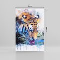 Obraz na płótnie 70x100 - Tygrys w abstrakcyjnym tańcu - tygrys, sztuka