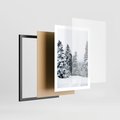Plakat w ramie 50x70 - Zimowy Las Pod Kołdrą - las, zima - rama czarna