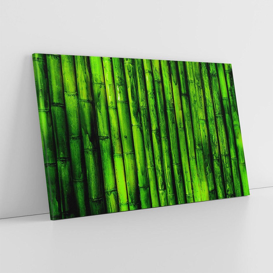 Obraz na płótnie 100x70 - Bambusowy urok zielonej harmonii - bambus, zieleń
