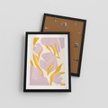 Plakat w ramie 30x40 - Migocące Wibracje - abstrakcyjne kwiaty, pastelowe kolory - rama czarna