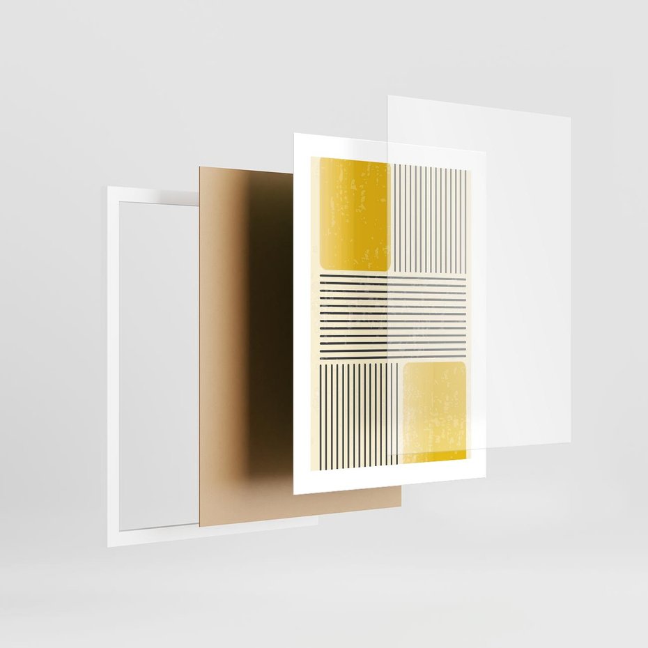 Plakat w ramie 30x40 - Geometria w Ruchu - geometria, proste linie - rama biała