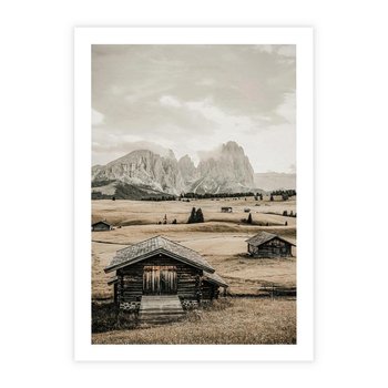 Plakat bez ramy 50x70 - Klasyczny Urok Górskich Domków - domki, w górach
