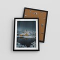 Plakat w ramie 30x40 - Minimalizm i Urok Natury - skandynawskie, domki - rama czarna