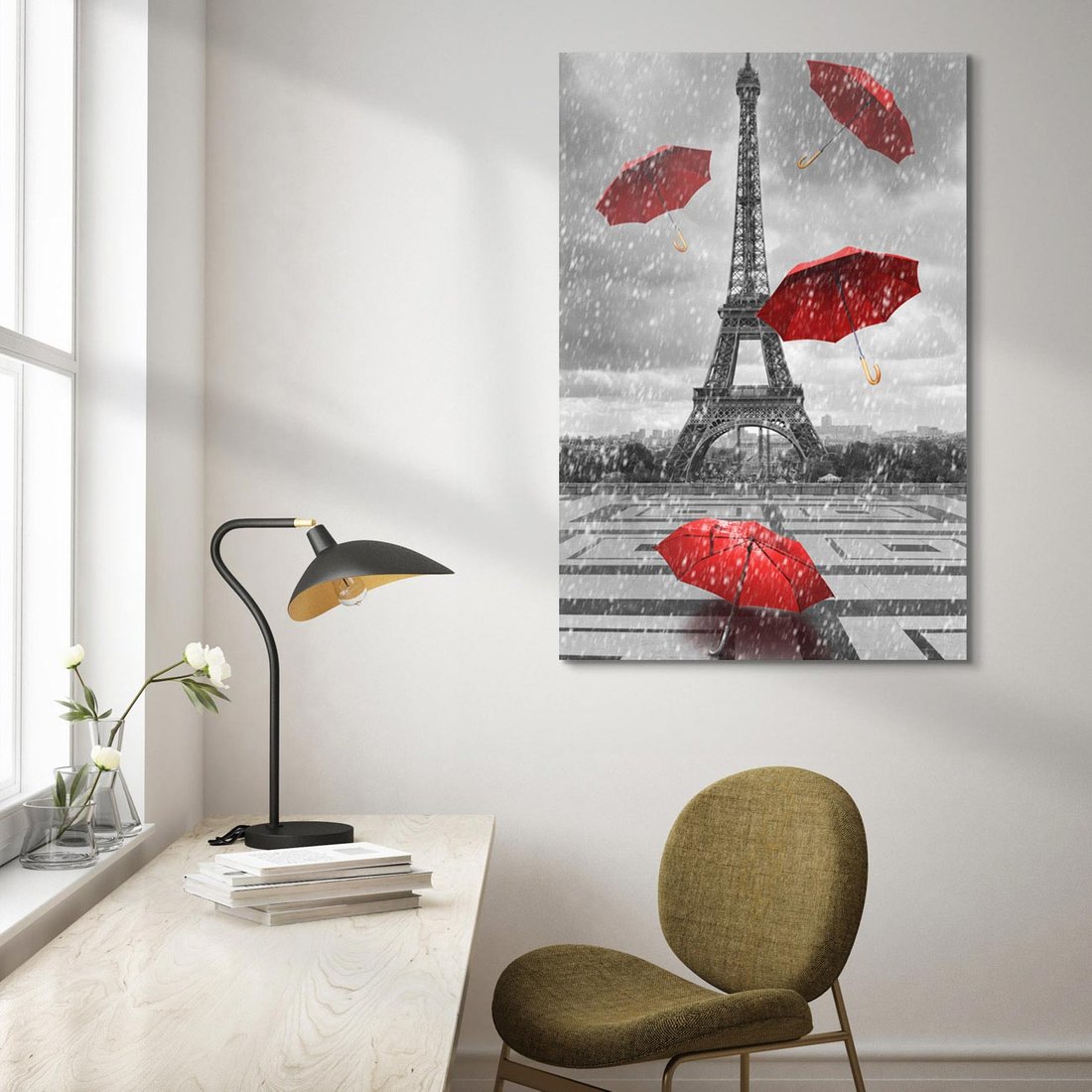 Obraz na płótnie 50x70 - Czarno-biała magia Eiffla - Eiffla, Paryż