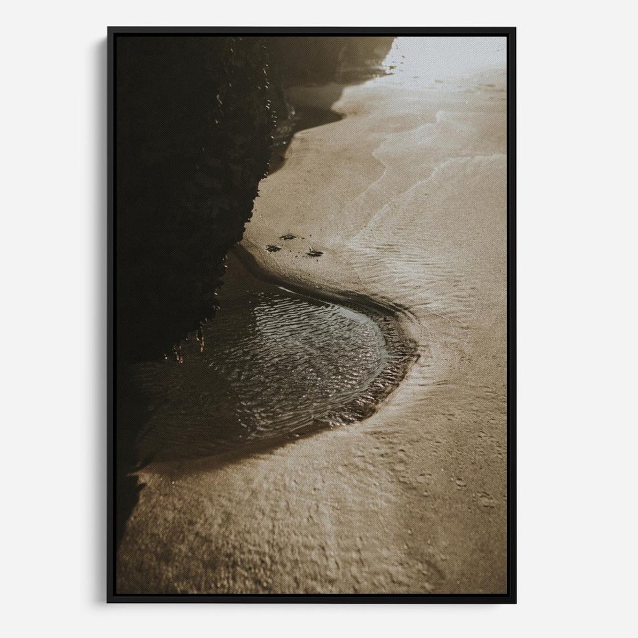 Obraz w ramie 50x70 - Relaksujący Raj - plaża, morze - rama czarna