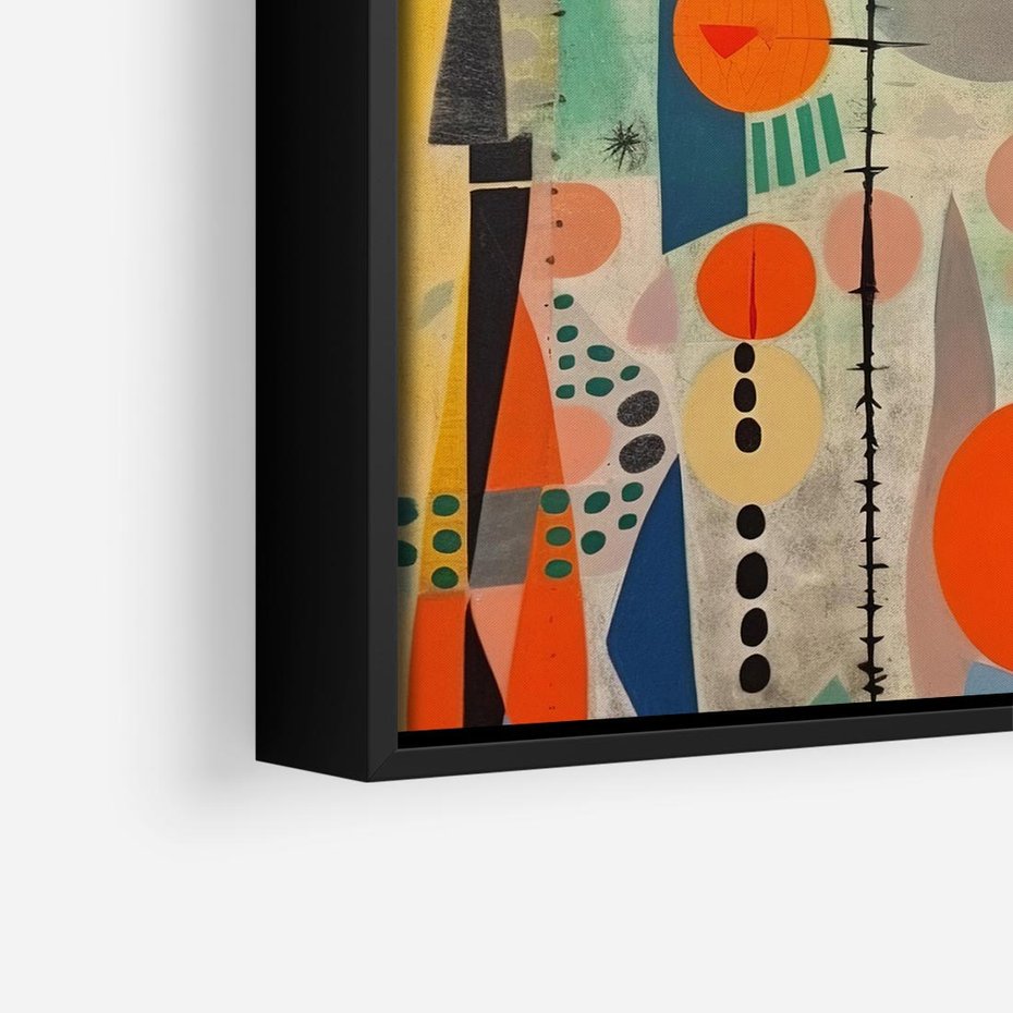 Obraz w ramie 50x50 - Wewnętrzne Zagadki Kształtów - abstrakcyjny obraz, sztuka abstrakcji - rama czarna