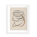 Plakat w ramie 40x50 - Bezczasowe Kontury - abstrakcyjne linie, zaplątane - rama biała