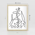 Plakat w ramie 40x50 - Liście Mocy - mroczna sztuka, minimalizm - rama drewno