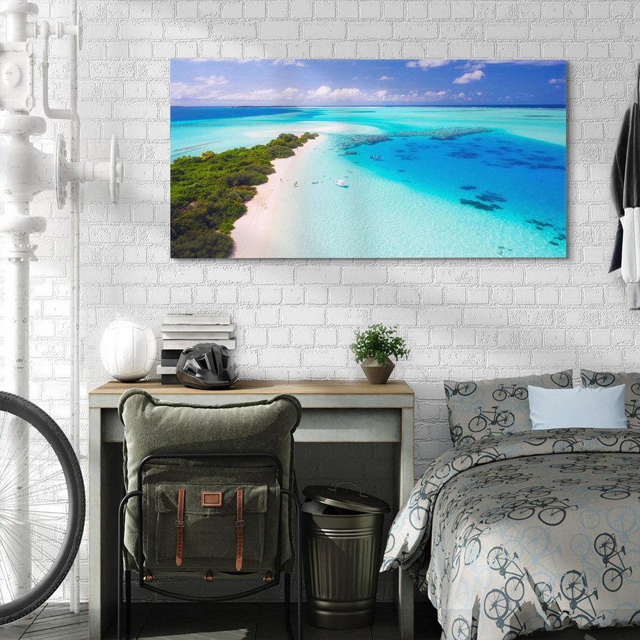 Obraz na płótnie 140x70 - Tropikalna wyspa nad oceanem - tropikalna, wyspa