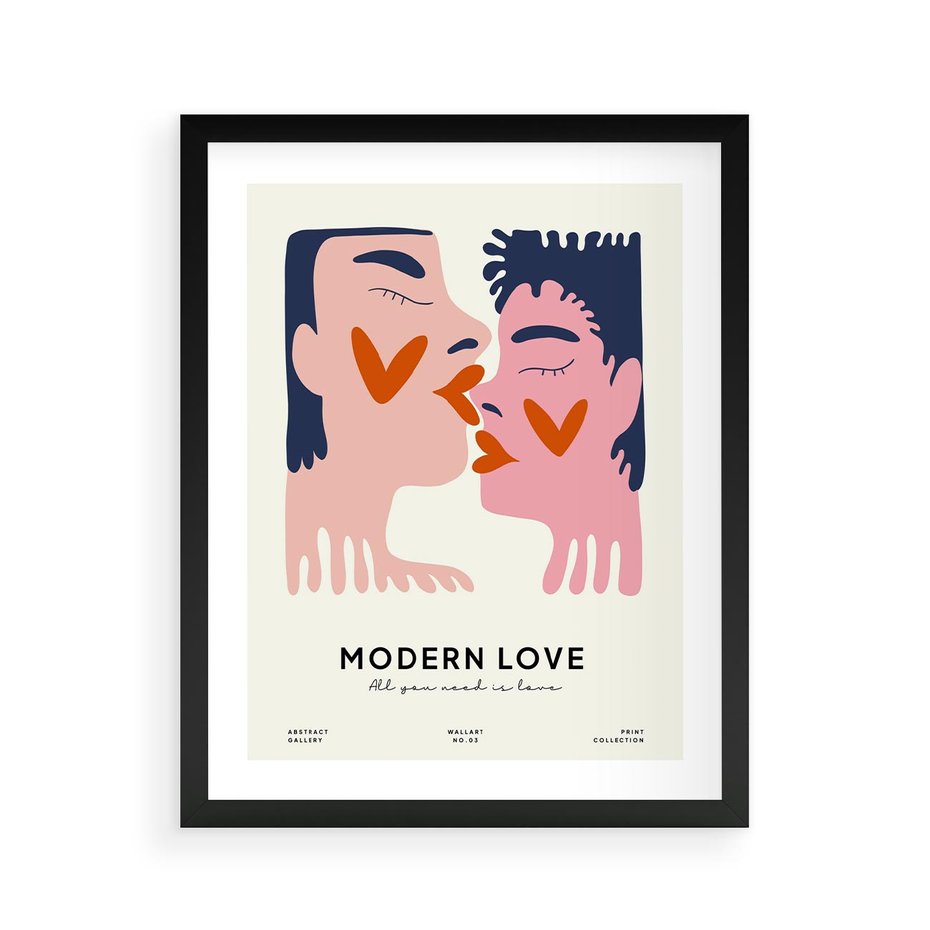 Plakat w ramie 40x50 - Miłość w Kompozycji - miłość, para zakochanych - rama czarna