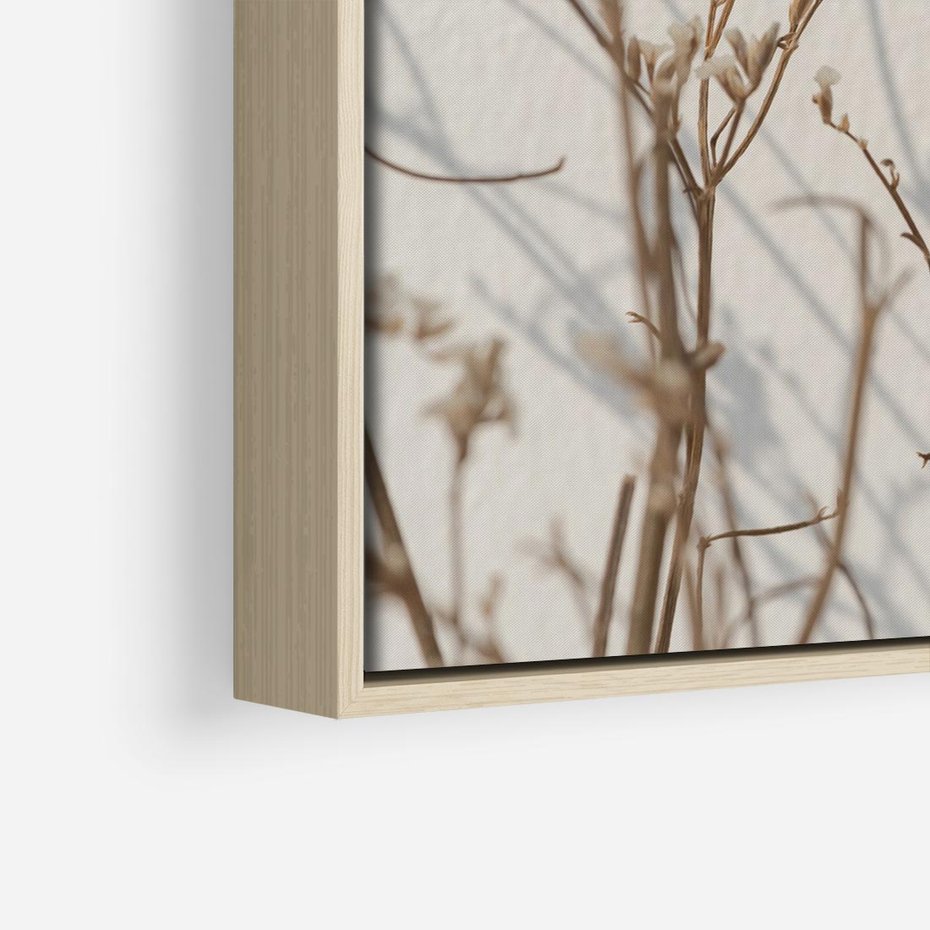 Obraz w ramie 80x80 - Boho gałązki suche - gałązki, suche - rama drewno