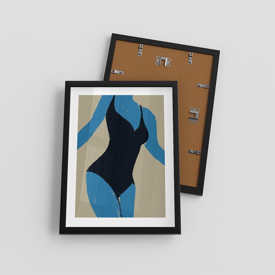 Plakat w ramie 30x40 - Zaklęta Kompozycja - abstrakcyjny plakat, nowoczesna sztuka - rama czarna