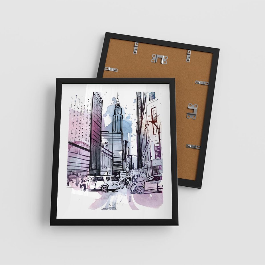 Plakat w ramie 40x50 - Miasto ożywione pulsującym życiem - szkocja, miasto - rama czarna