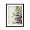 Plakat w ramie 40x50 - Spa kamienie: naturalne piękno - spa, kamienie - rama czarna