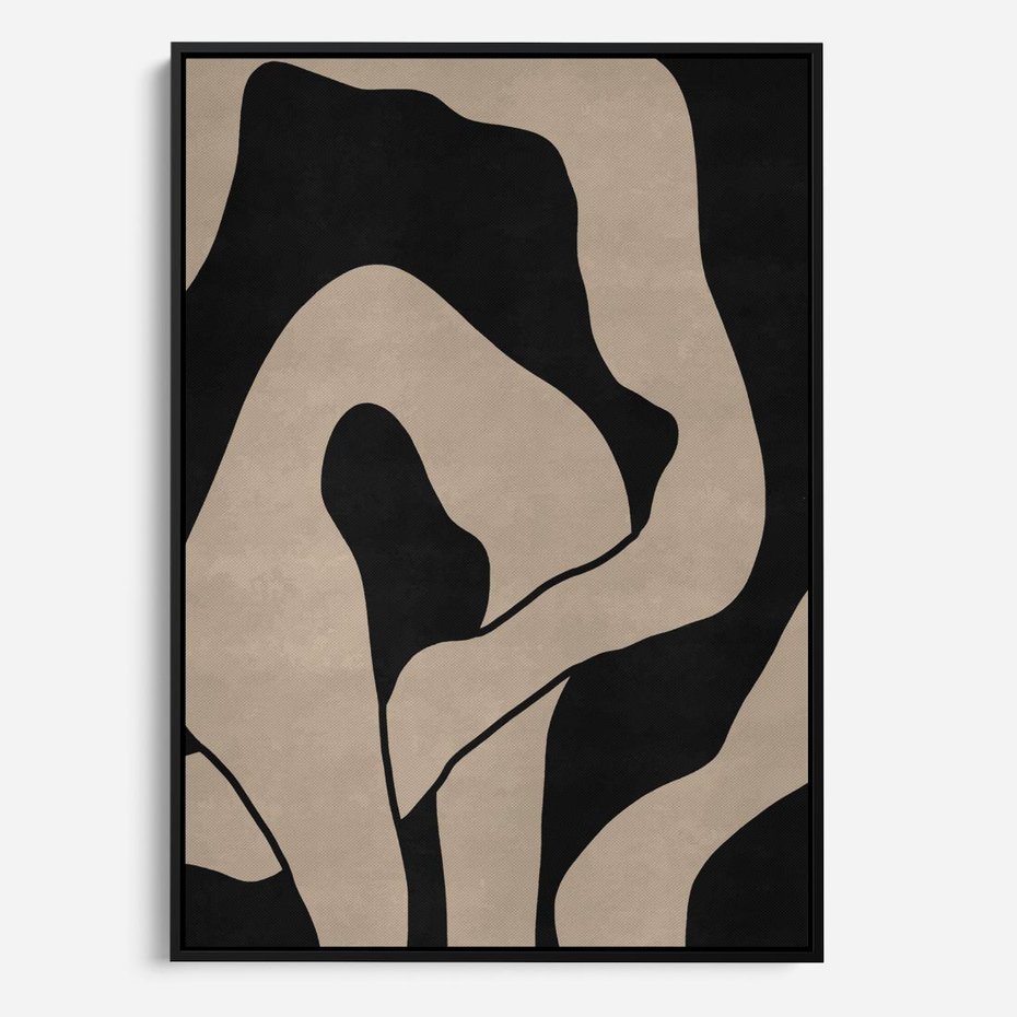 Obraz w ramie 70x100 - Nocne Pochłonięcia - abstrakcyjne linie, mroczny plakat - rama czarna