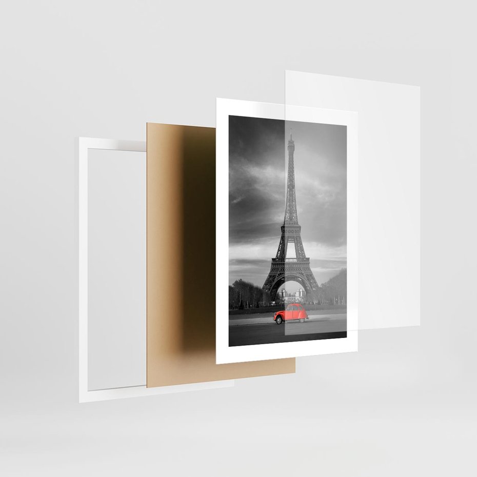 Plakat w ramie 30x40 - Elegancja Wieży - wieża, Eiffla - rama biała