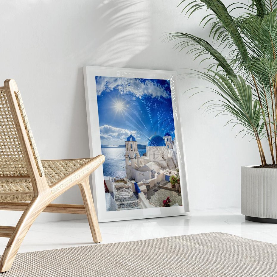 Plakat bez ramy 50x70 - Uroki Santorini we Włoszech - Santorini, Włochy