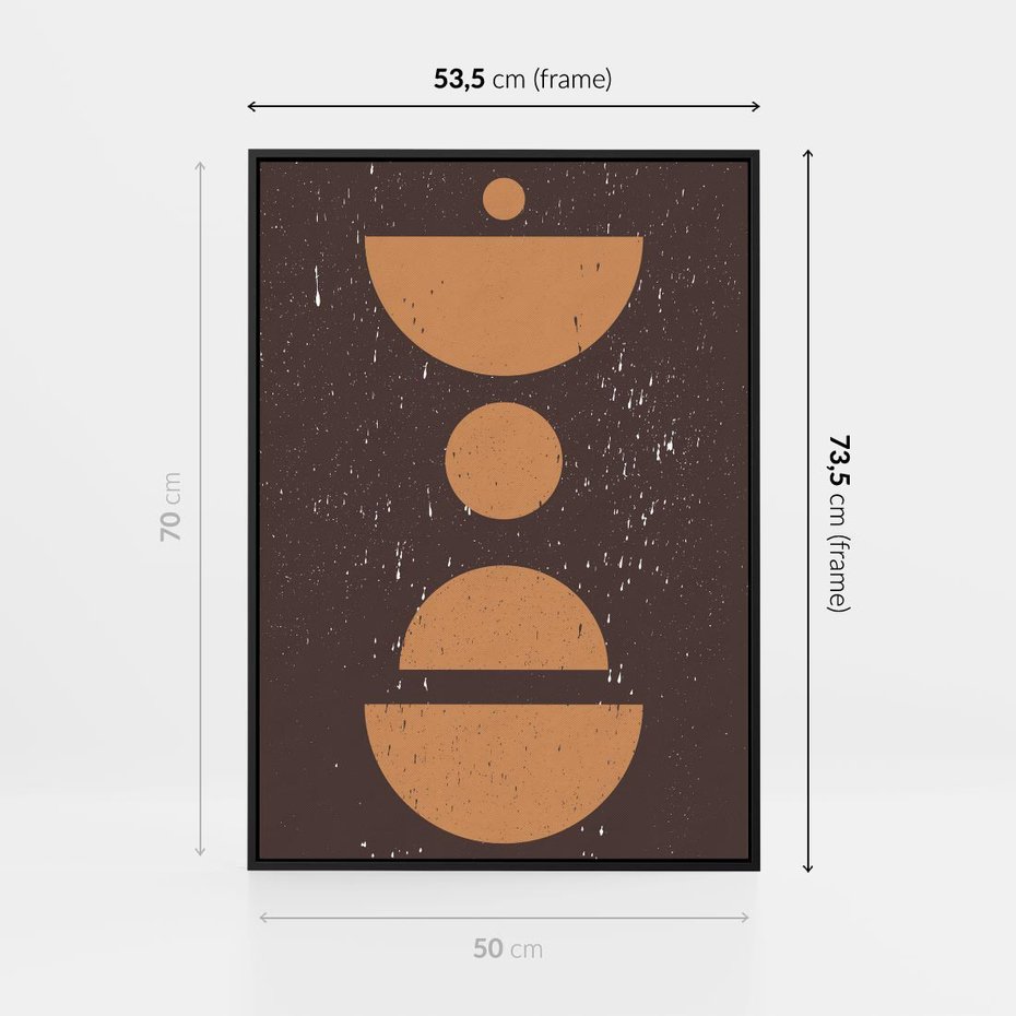 Obraz w ramie 50x70 - Impulsy Przestrzeni - mid century styl, nowoczesna grafika - rama czarna