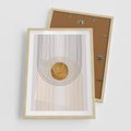 Plakat w ramie 50x70 - Złota Geometria - styl modern, złoto - rama drewno