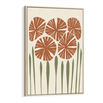 Obraz w ramie 50x70 - Akwarelowe Echa Przyrody - kwiaty, nowoczesny plakat - rama drewno