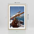 Plakat w ramie 50x70 - Podróż Morska - statek, ster - rama drewno