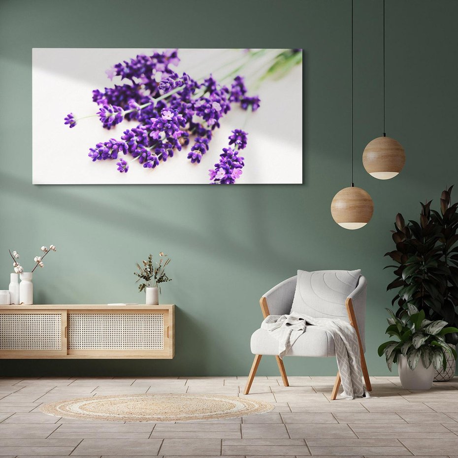 Obraz na płótnie 140x70 - Urok lawendowych kwiatów - lawenda, kwiaty