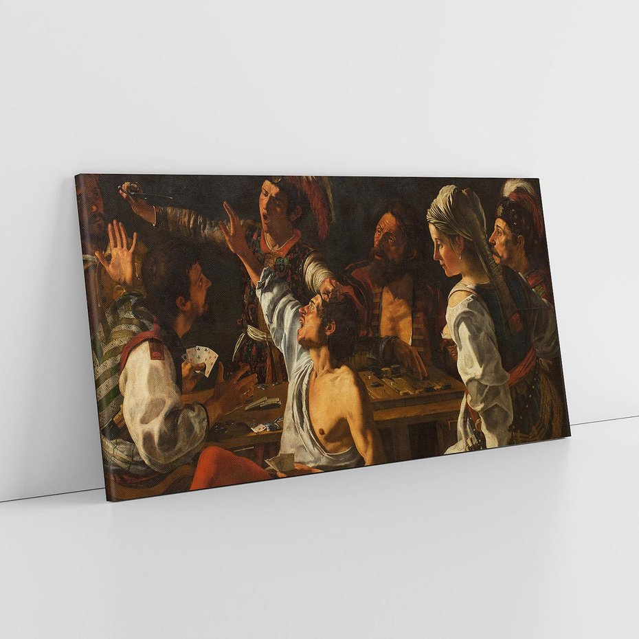 Obraz na płótnie 120x60 - Card and Backgammon Players (ok. 1595), Caravaggio - reprodukcja, obraz na płótnie